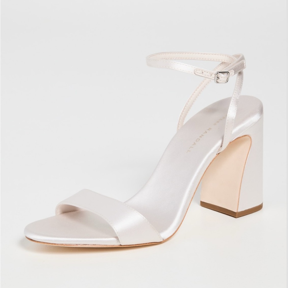 NWT Loeffler Randall Malia Curved Heel in Satin Cream - brand new in box